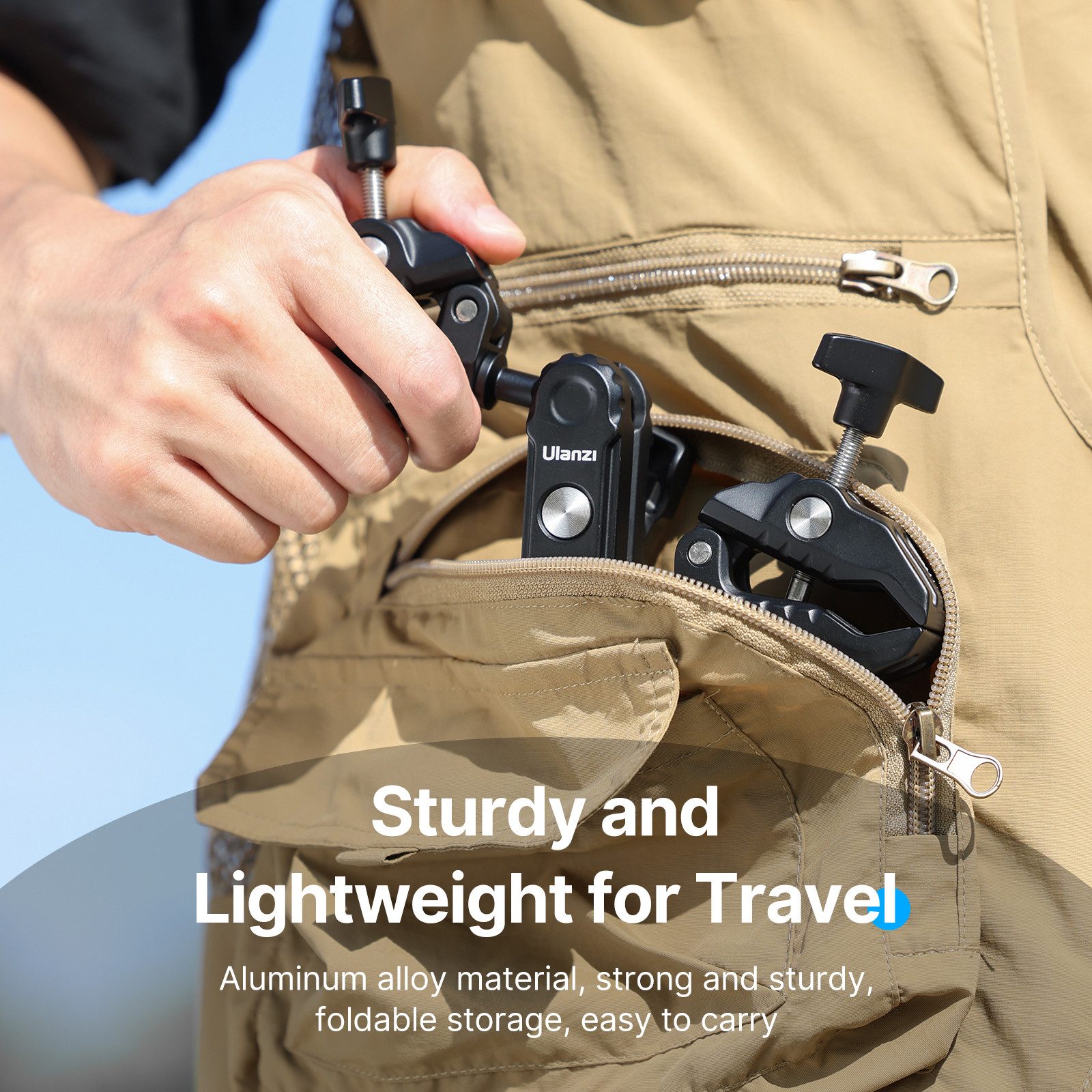 ULANZI Kamerahalterung CO17 Superklemme mit Dual-Kugelkopf Magic Arm für Kamera Actionkamera