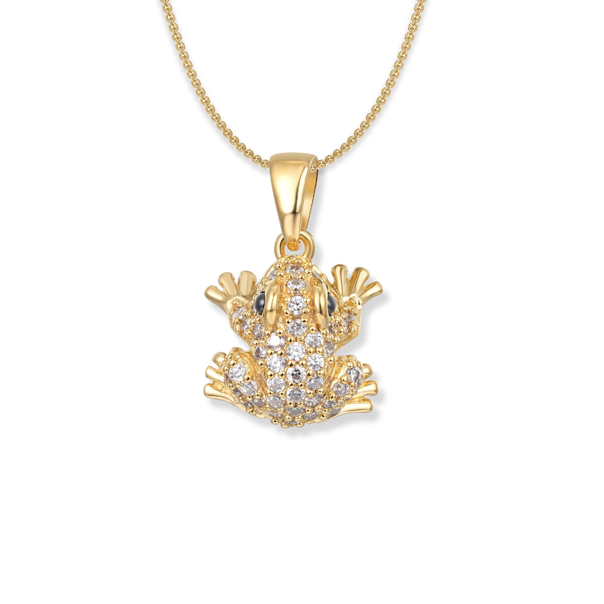 Seinerzeit FLORA & FAUNA Kettenanhänger Lex Gold Frosch Halskette, Schmuck aus 925 Sterling Silber (Vom Wald inspirierter Damenschmuck mit liebevoll gestaltetem Natur- und Tiermotiv – ein besonderer Begleiter im Alltag und zu besonderen Anlässen, 1-tlg.,