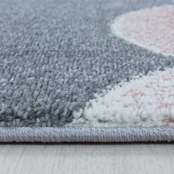 Teppich Mond- und Sterne Design, Teppium, Rund, Höhe: 11 mm, Teppich Kinderzimmer Mond- und Sterne Design Pflegeleicht