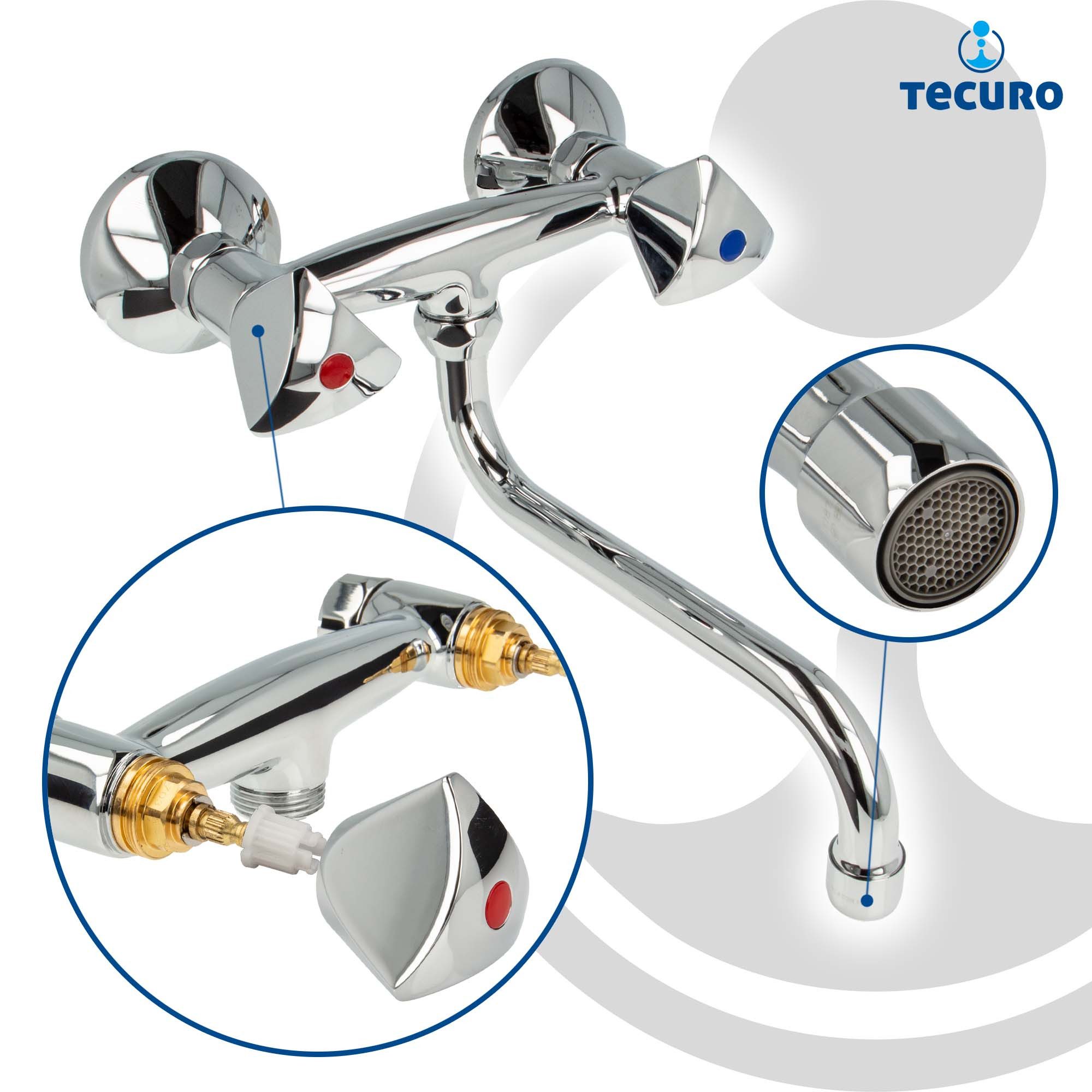 tecuro Küchenarmatur classic line - mit schwenkbarem S-Auslauf 200 mm – Bild 3 von 5