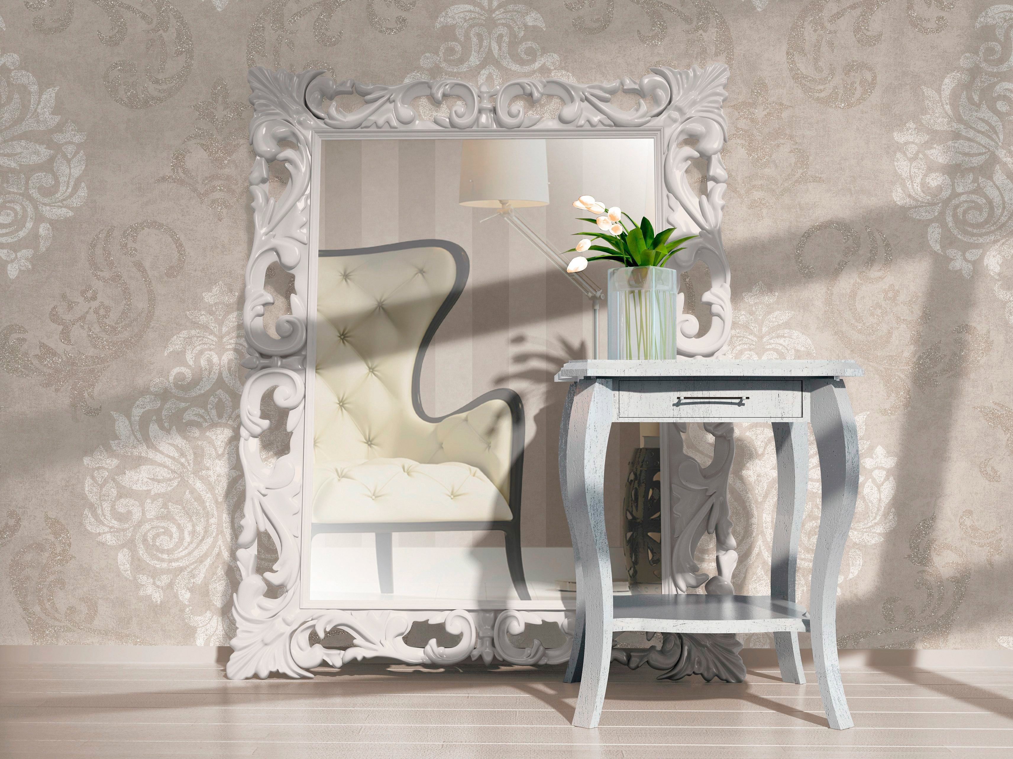 A.S. Création Vliestapete Memory, leicht strukturiert, Barock, gemustert, ornamental, Tapete Barock Tapeten Wohnzimmer Schlafzimmer Küche Flur Design Optik