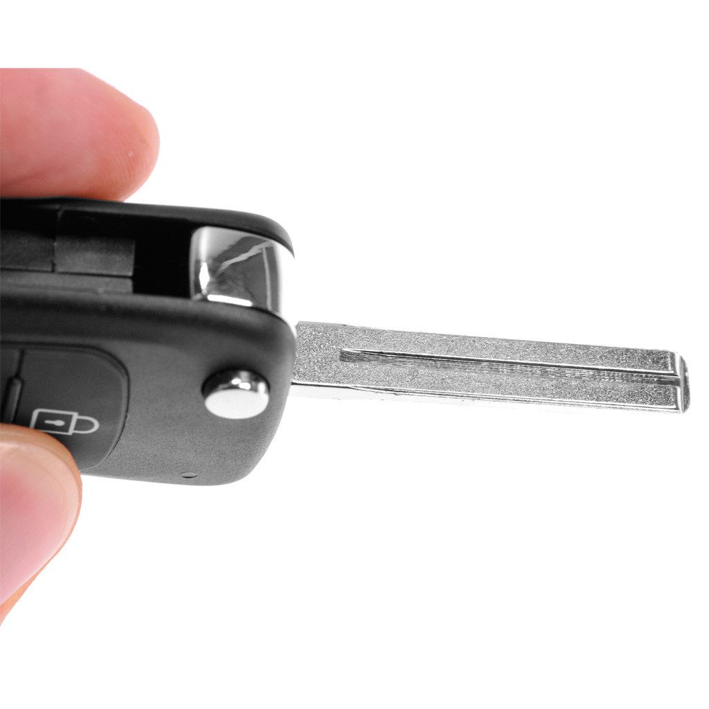 mt-key Auto Klapp Schlüssel Ersatz Gehäuse 3 Tasten + Rohling + VARTA CR2032 Knopfzelle, CR2032 (3 V), für KIA RIO III CEED I SPORTAGE III SOUL I Funk Fernbedienung