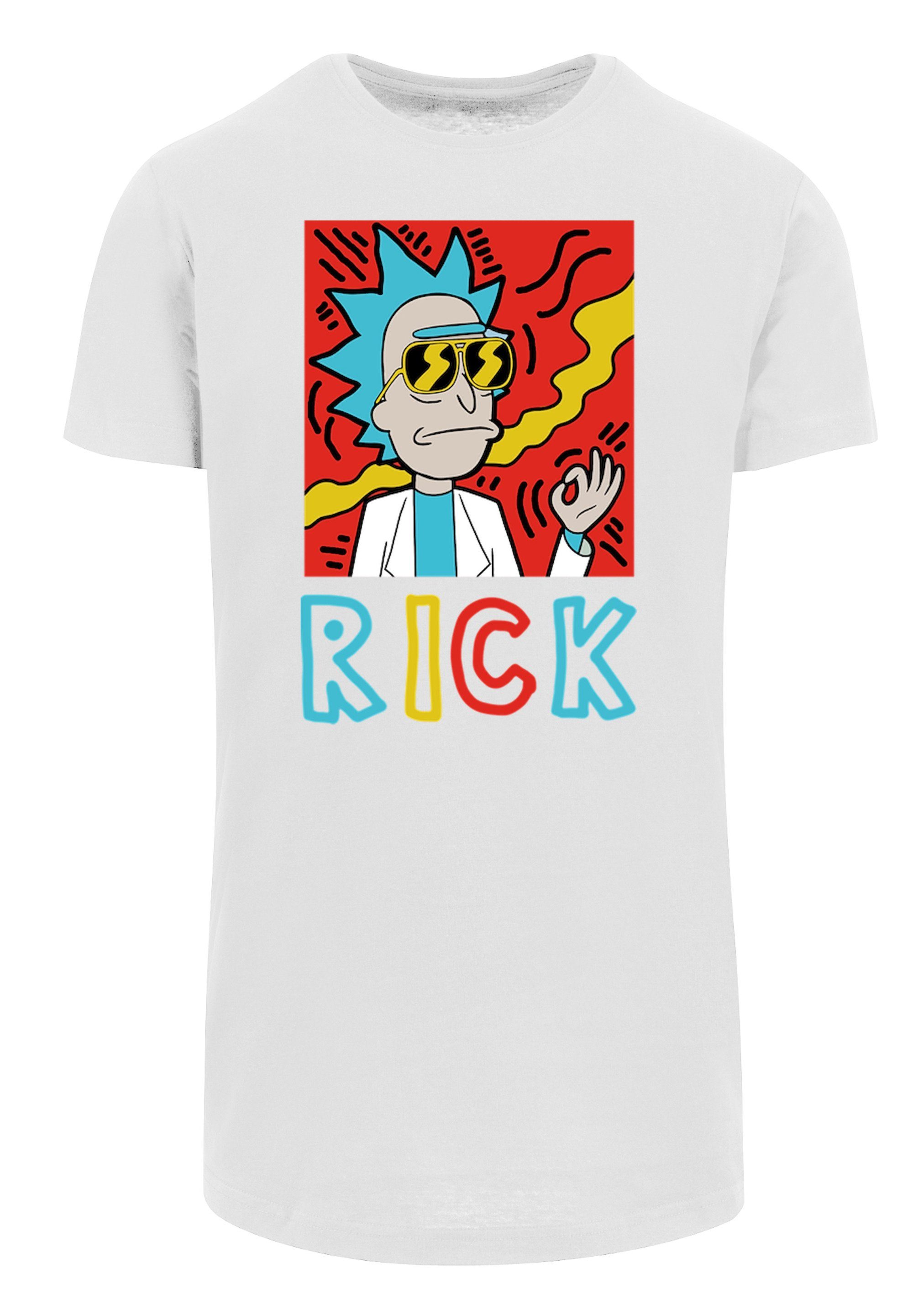 Herren Shirts F4NT4STIC T-Shirt Long Cut T-Shirt Cool Rick - Rick and Morty