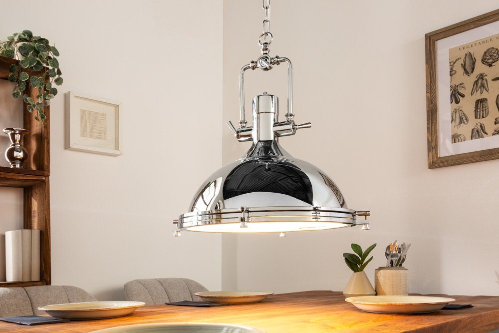 riess-ambiente Hängeleuchte INDUSTRIAL 45cm silber, ohne günstig online kaufen