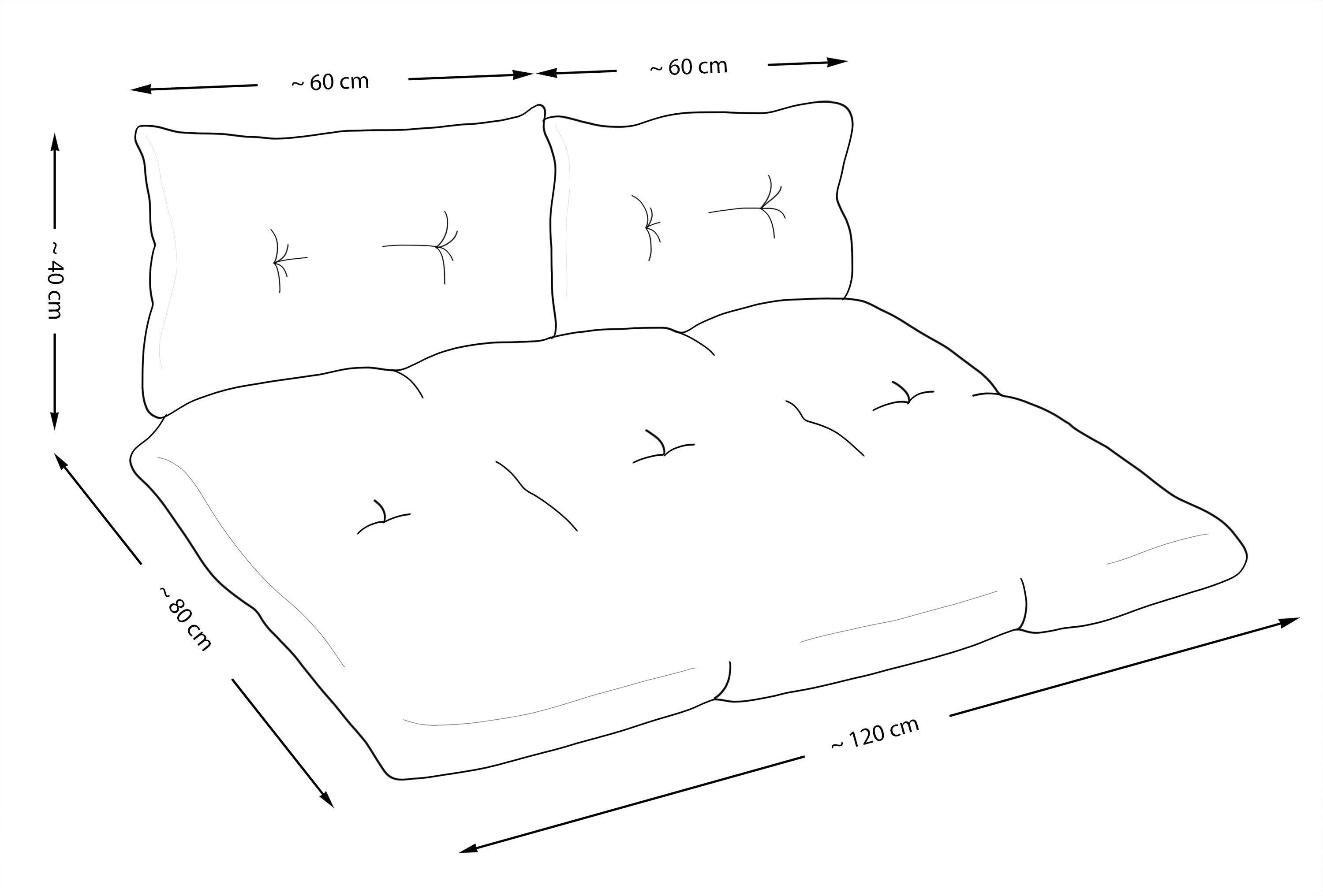 Amilian Dekokissen Dekokissen Set 3-teilig Gartenbank Outdoor 80x120cm + 2 x40x60cm, Gartenbankauflage & Sitzpolster für Outdoor und Europaletten