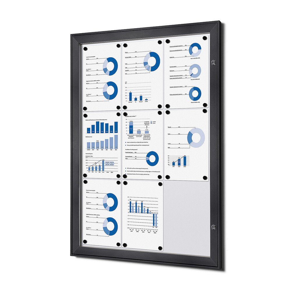 Showdown Displays Hängevitrine für Innen und Außen SCS - 9x DIN A4 - Aluminium - RAL7016 - Anthrazit (1-St)