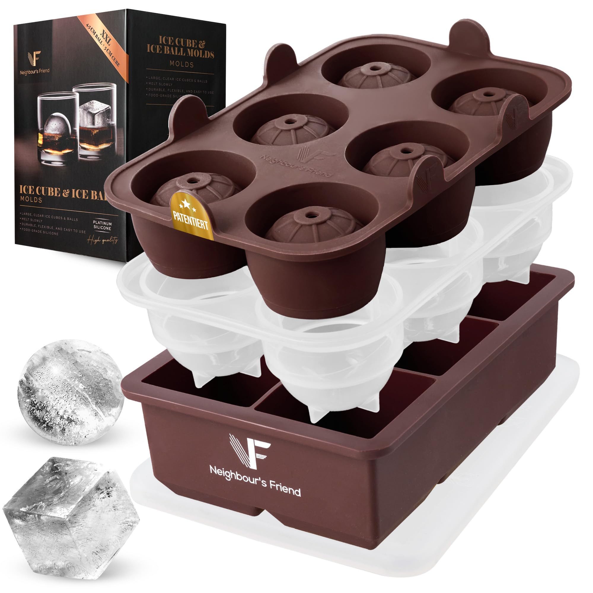Eiswürfelform Eiswürfelform 2er Pack 12x Eiswürfel Platin-Silikon Eis Kugel Form, (2er Pack)
