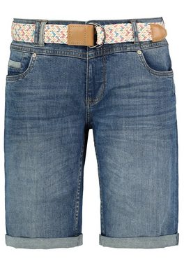 SUBLEVEL Jeansbermudas Jeansbermuda mit buntem Gürtel