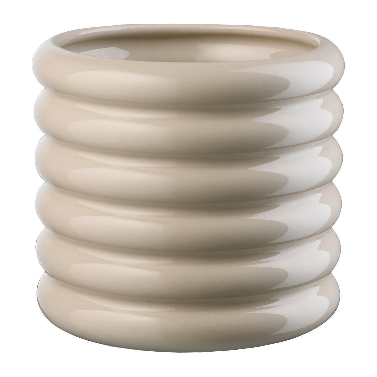 ASA SELECTION Übertopf Pflanzentopf LOOPY, Sandfarben, Ø 21,5 x H 23 cm, (1 St), Steingut, glänzend