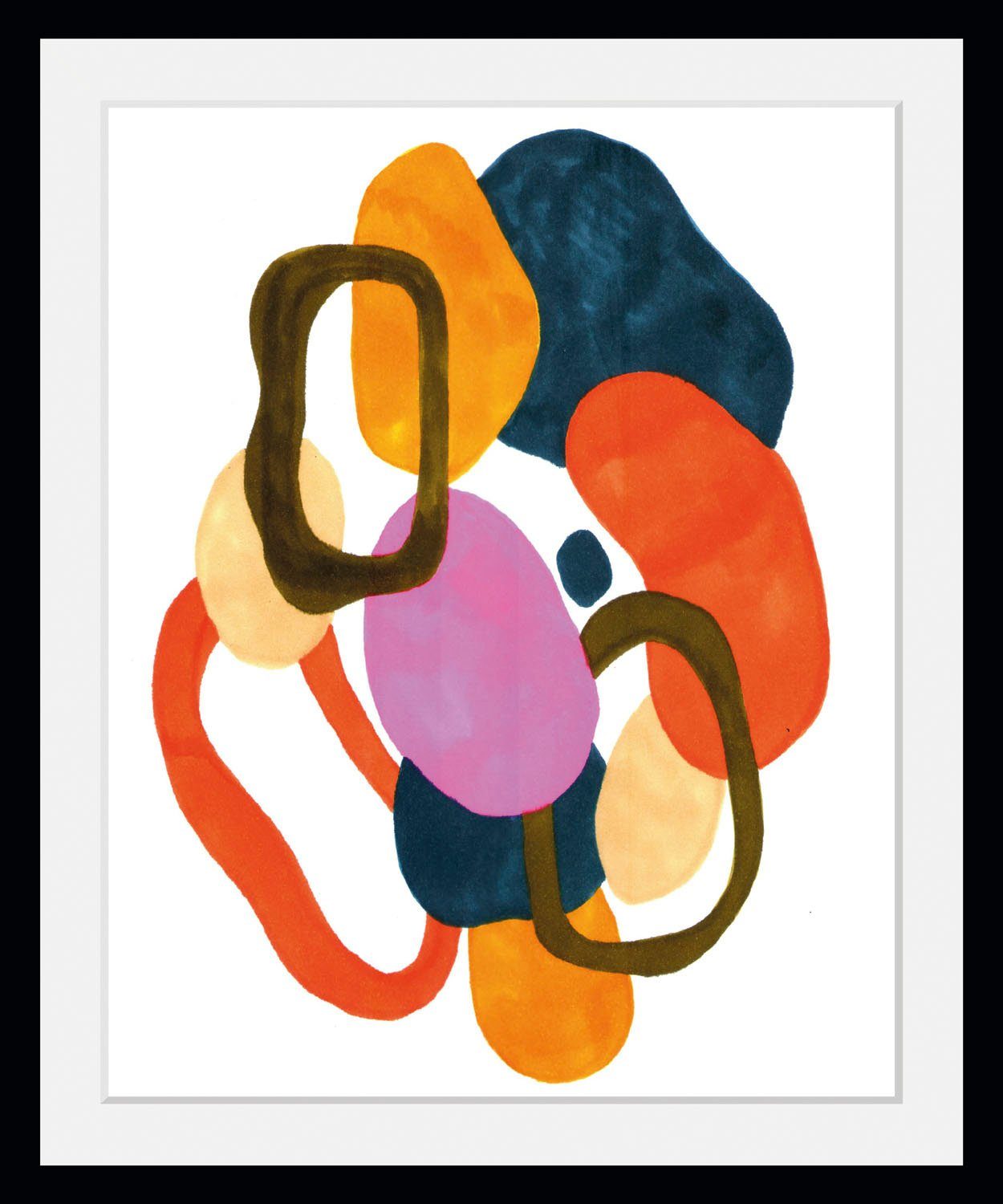 queence Bild Joko, Abstrakt, Figuren, Gemälde, Kunst, Modern (1 St), HD Premium Poster-Druck inkl. Holzrahmen