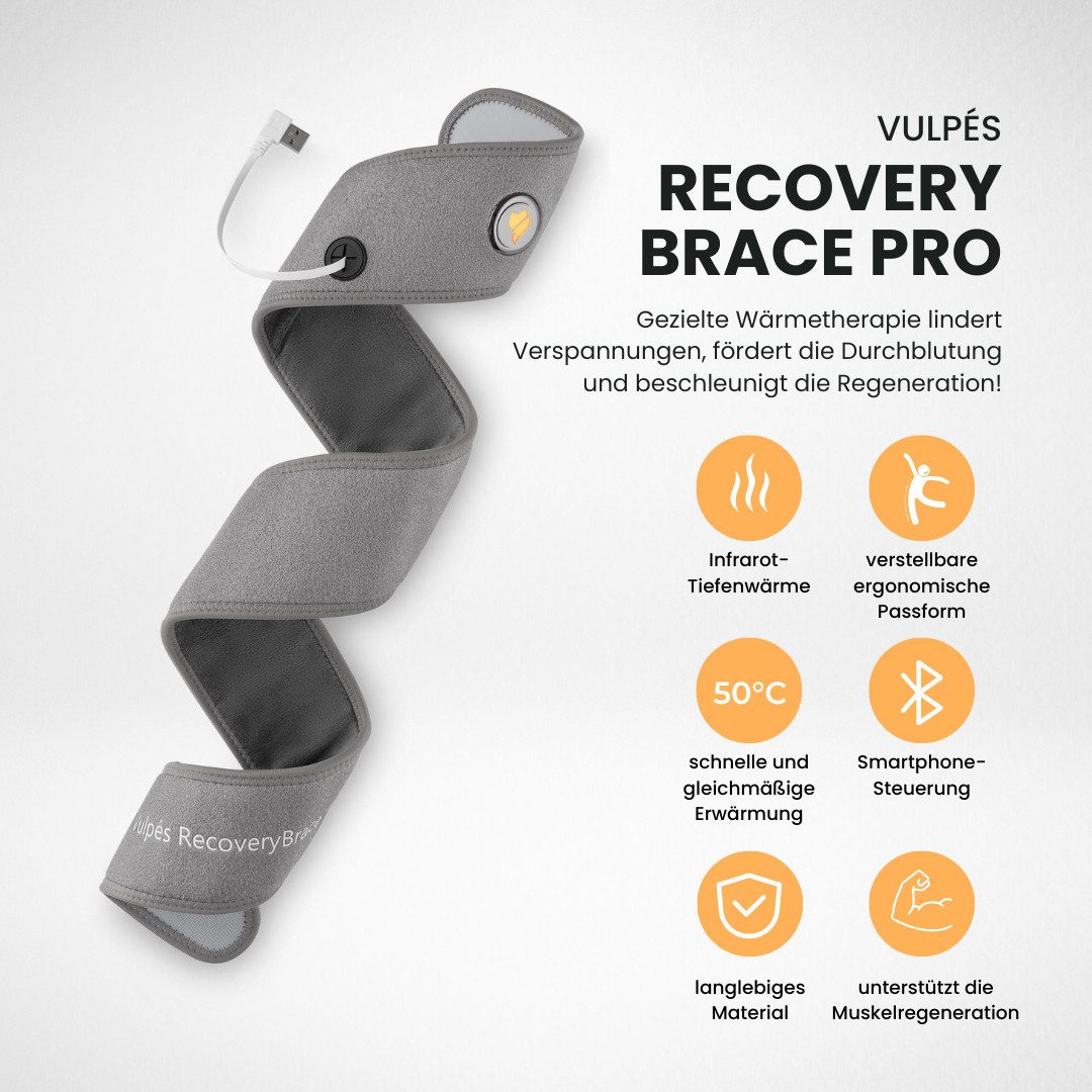 Vulpés Bandage RecoveryBrace PRO - intelligente beheizbare Bandage, Individuelle Wärmesteuerung per App, Sensor, Timer und smarte Heizmodi