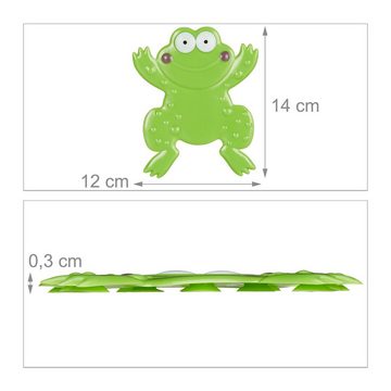 relaxdays Antirutsch-Aufkleber Badesticker Frosch im 5er Set, B: 12 cm, L: 0.3 cm