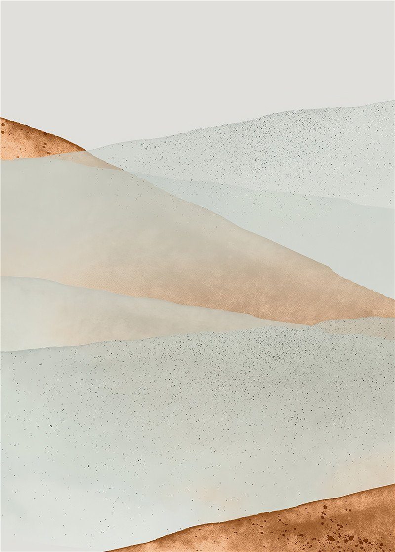 L.Ru strukturierter dekorativer Einfacher, Kunstdruck St), Hintergrundwandleuchte, luxuriöser (3 mit Goldfolie UG Abstrakte Malereikern Aquarell-Triptychon-Kern,