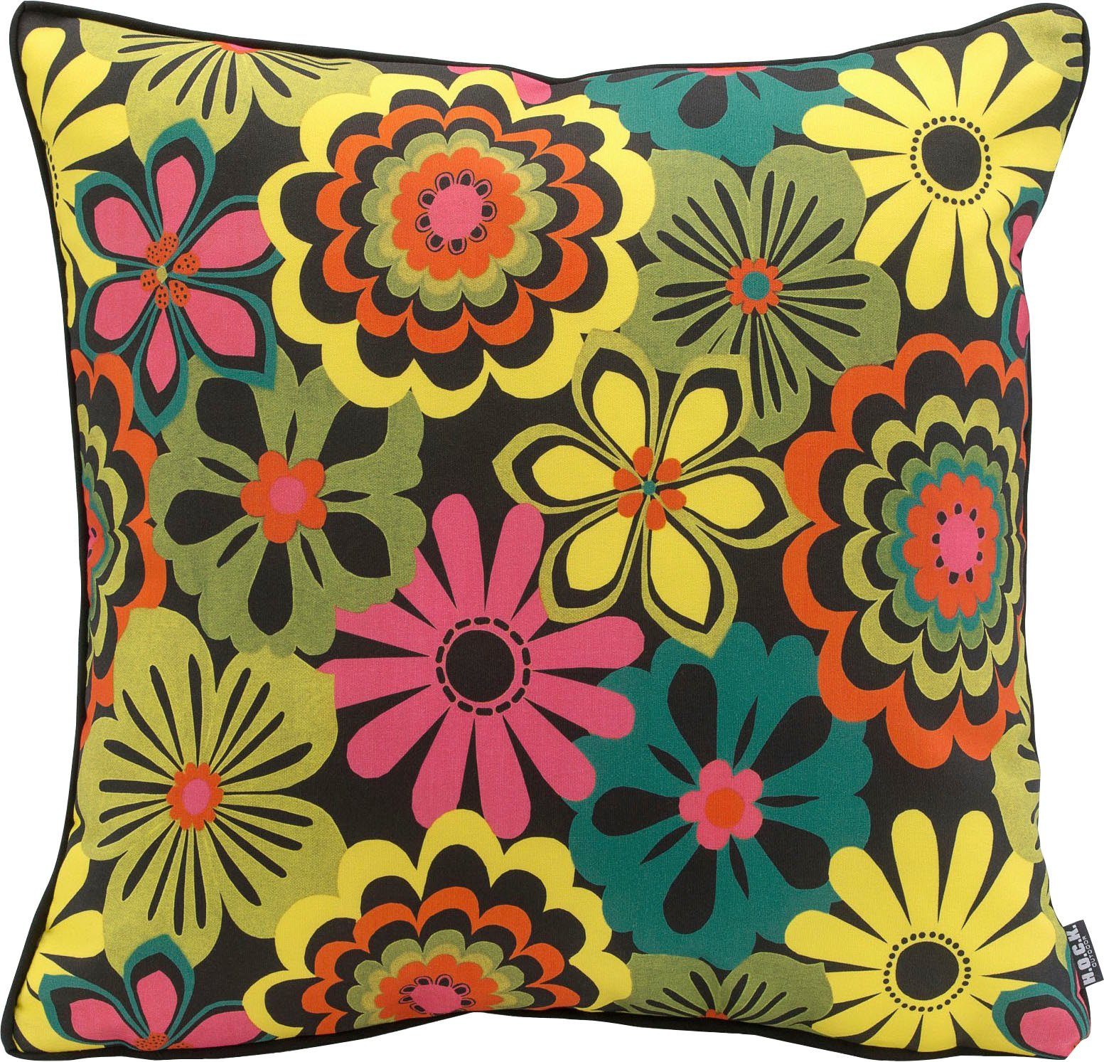 H.O.C.K. Dekokissen Luciana, in Blumen-Optik, Подушкиhülle mit Füllung, 1 Stück