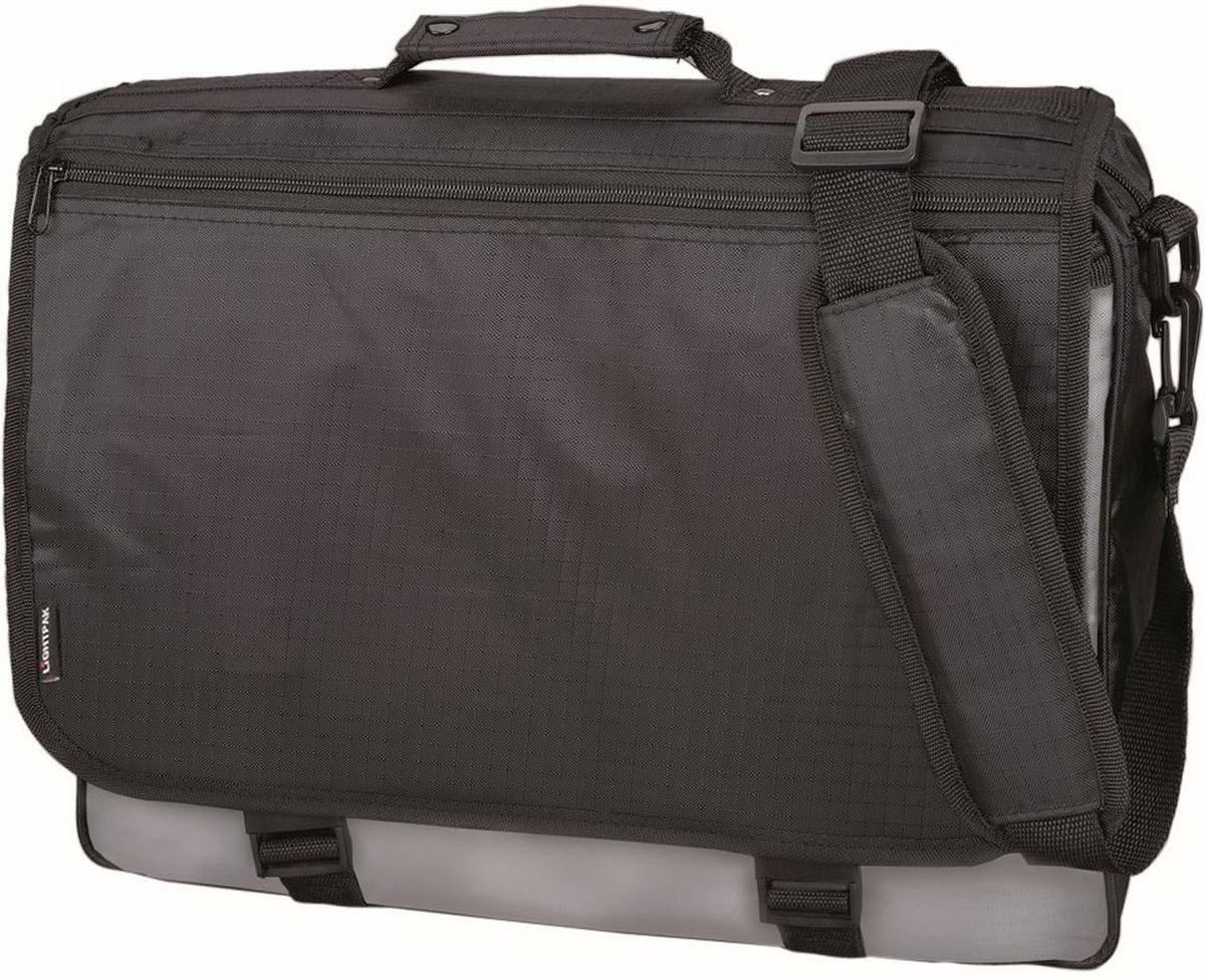 Umhängetasche Messengerbag Wave 46x35x12cm Polyester schwarz/grau