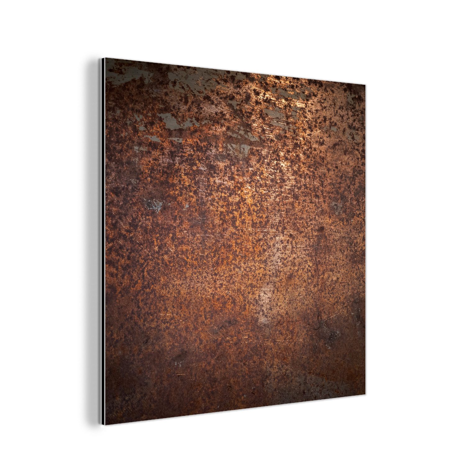 MuchoWow Metallbild Stahl - Rost - Bronze - Struktur, Inkl. Aufhängung, Alu günstig online kaufen