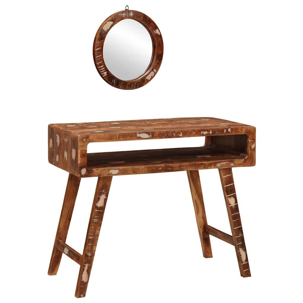 vidaXL Schminktisch Schminktisch Braun 90 x 76 x 45 cm Massives upgecyceltes Holz (1-St)