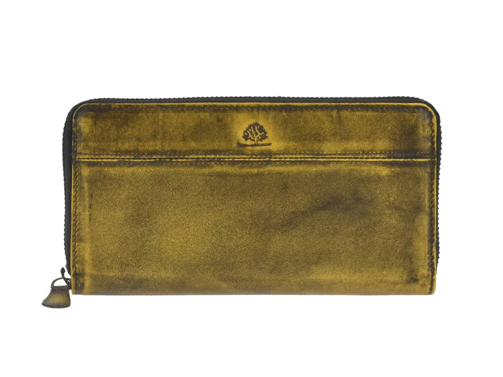 Greenburry Geldbörse "Destressed" Leder Geldbörse RFID, Querformat, Lederbörse, Portemonnaie, 19x10cm