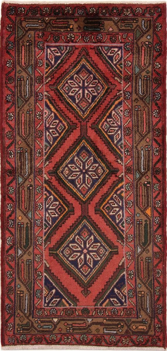 Orientteppich Hamadan 74x164 Handgeknüpfter Orientteppich / Perserteppich Läufer, Nain Trading, rechteckig, Höhe: 8 mm