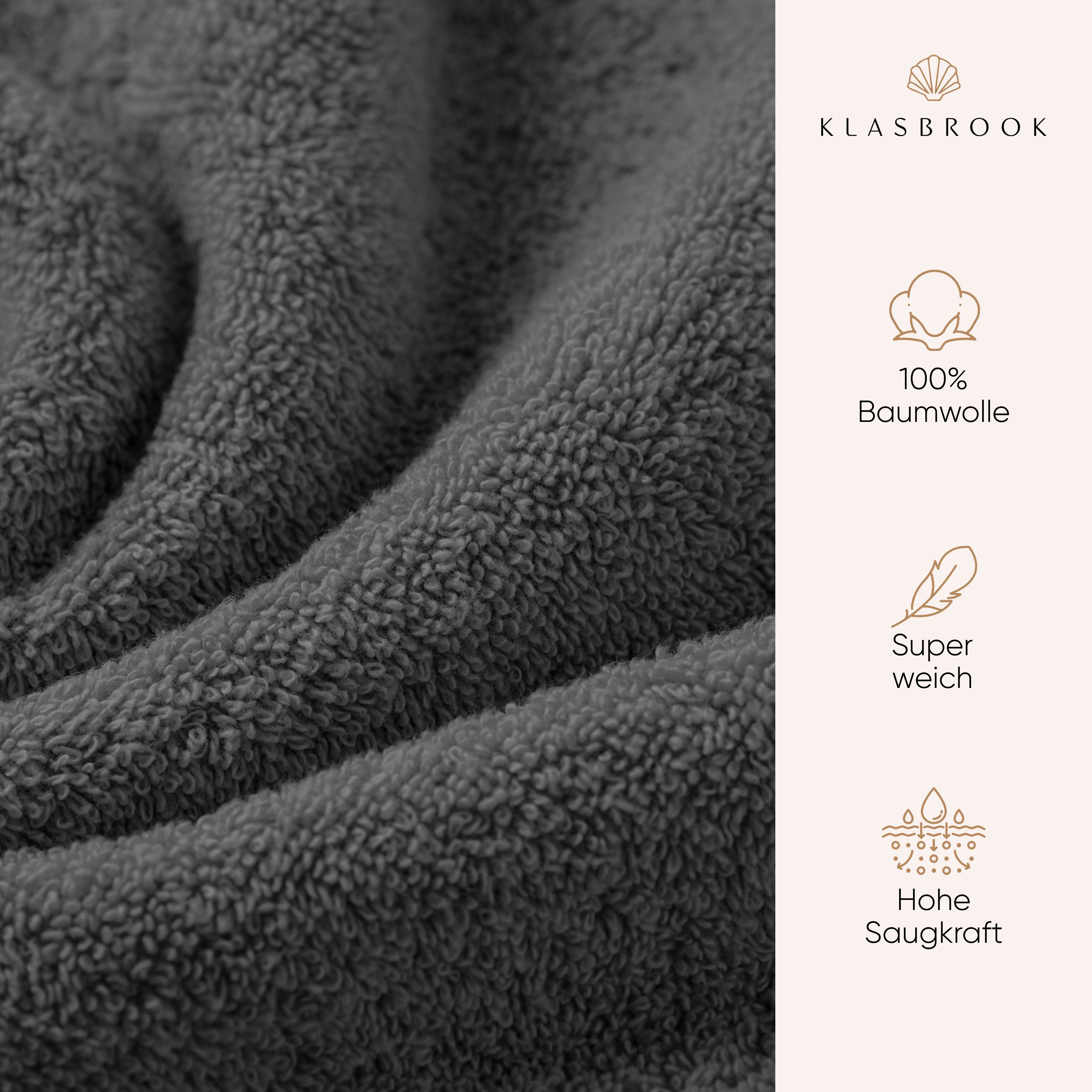 KLASBROOK Handtuch Set Linnea, (2-St), 2, 4 oder 6 teiliges Luxus Set, 100% Baumwolle, extra flauschig