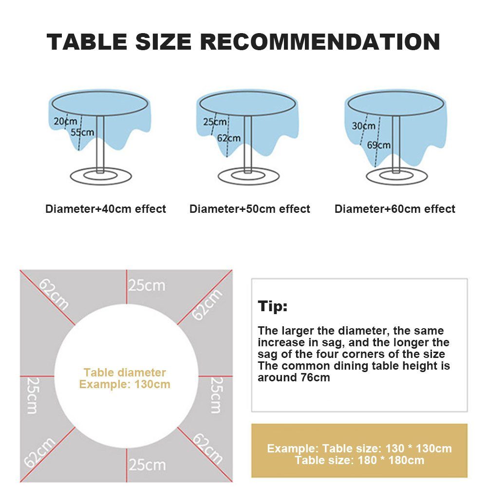 Stilvolle Weißer Dekorative Runde Tischschonbezug Blusmart In Farbe, Spitzentischdecke