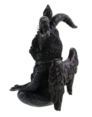 Kremers Schatzkiste Dekofigur Baphomet Katze Schwarz / Silber 19cm Dekofigur Polyresin Okkult Gothic