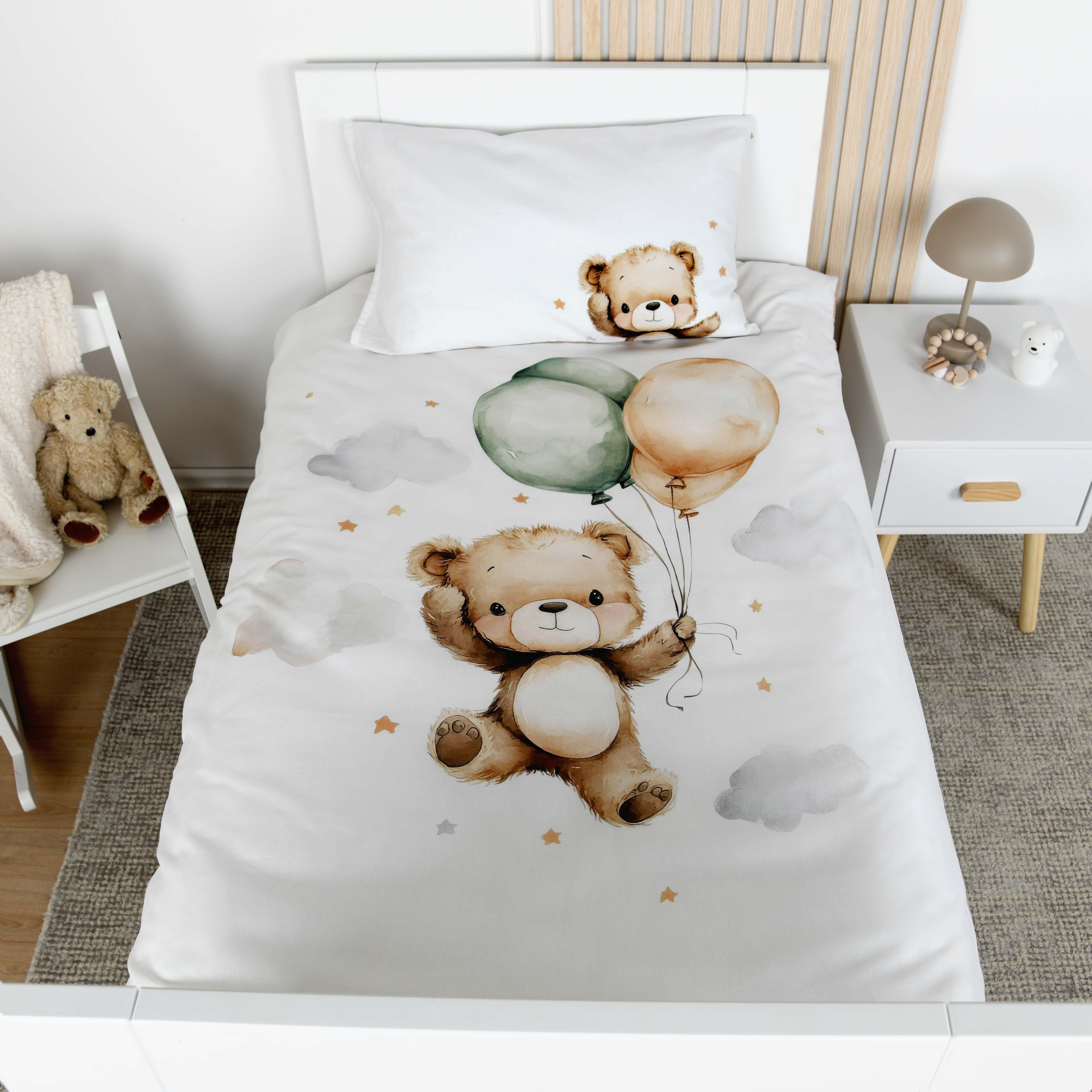 Baby Best Babybettwäsche Ballon Teddy, Renforcé, 2 teilig, Wendebettwäsche – Bild 2 von 5