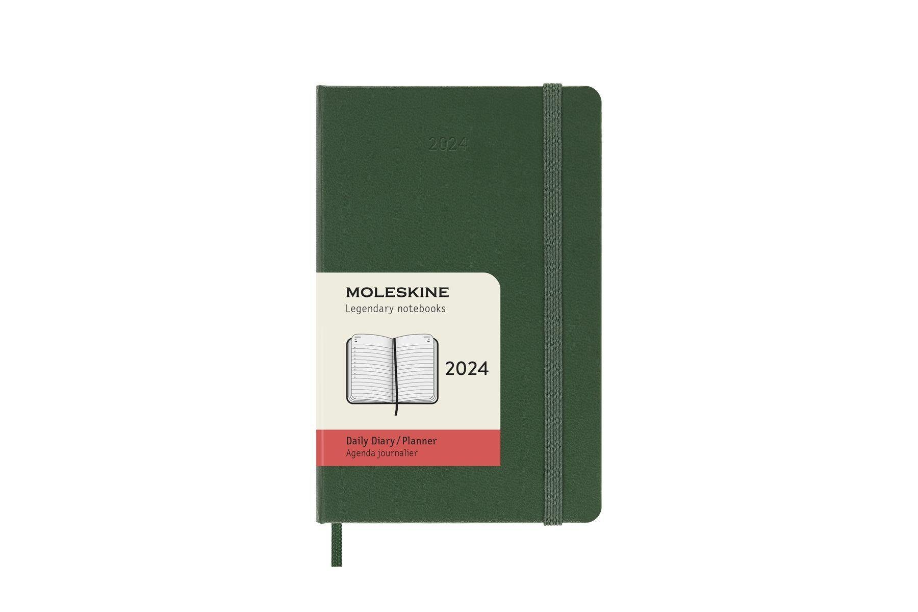 MOLESKINE Terminkalender Moleskine 12 Monate Tageskalender 2024, Pocket/A6, Myrtengrün