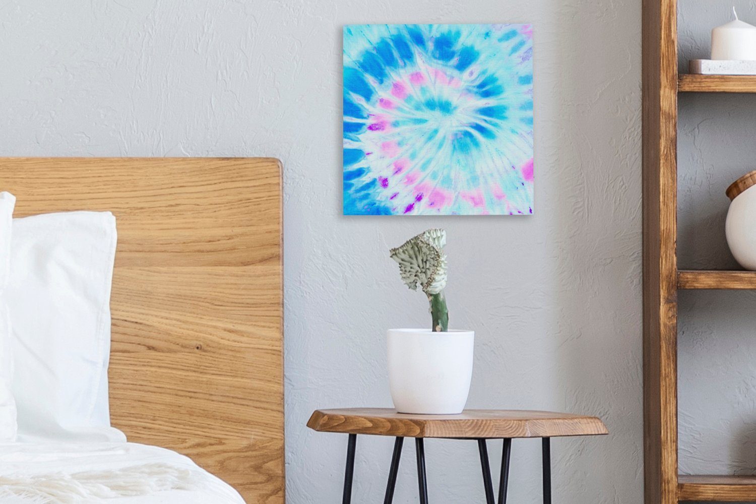 OneMillionCanvasses® Leinwandbild Sommer - Wohnzimmer (1 Krawattenfärbung St), Bilder Schlafzimmer - Spirale, für Leinwand
