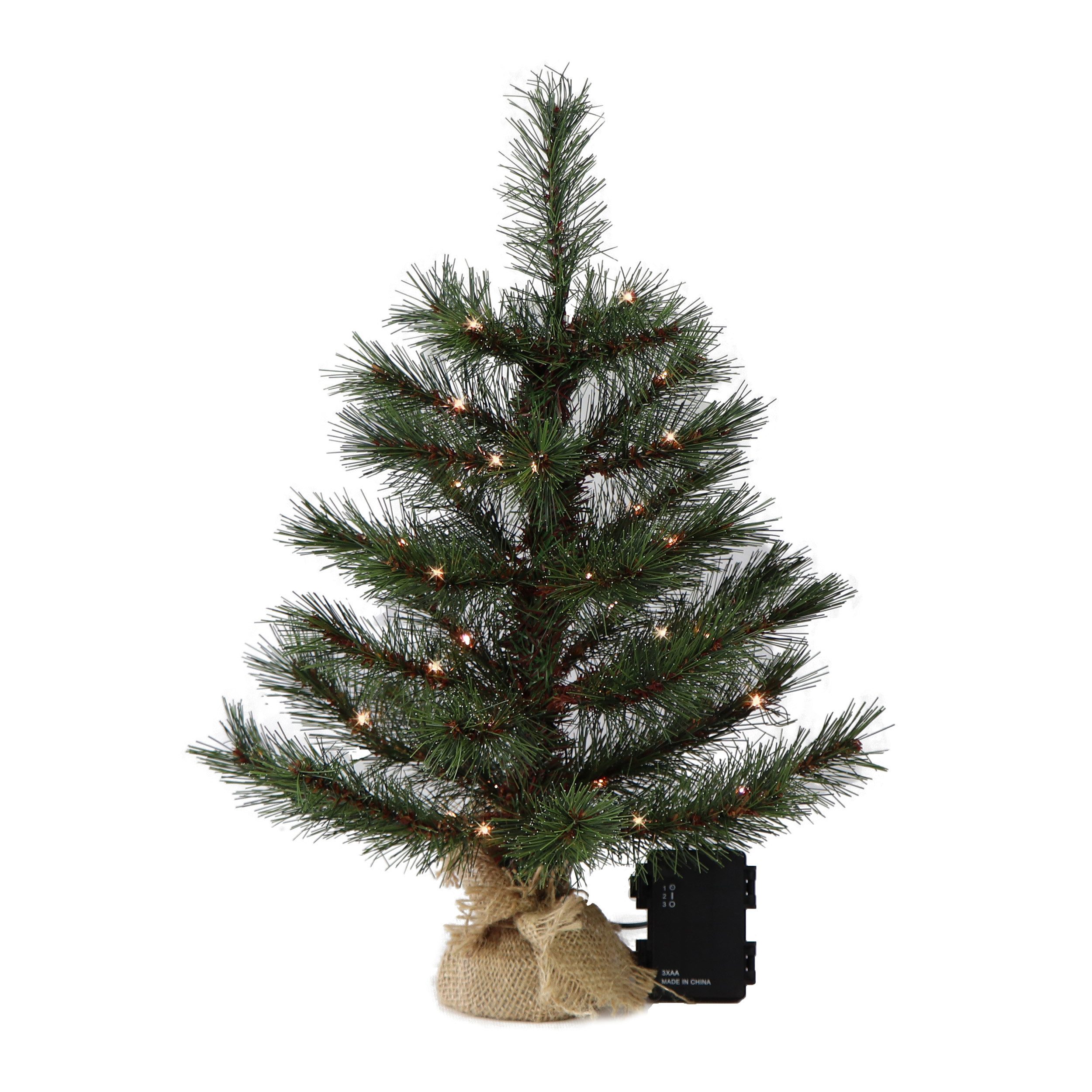 Gartenpirat Künstlicher Weihnachtsbaum mit Drahtlichterkette LED´s warmweiß Kiefer Christbaum, Kiefern ähnlich, Jutesack ummantelter Baumständer, integrierte LED-Drahtlichterkette