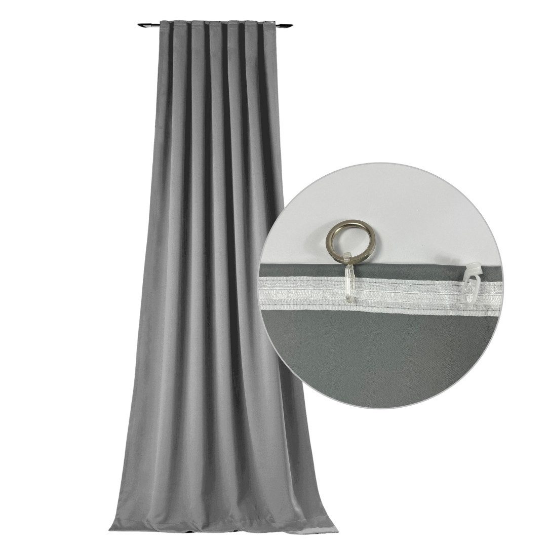 novumfix Verdunkelungsvorhang Sunout/70 grau Thermovorhang XXL Kräuselband günstig online kaufen