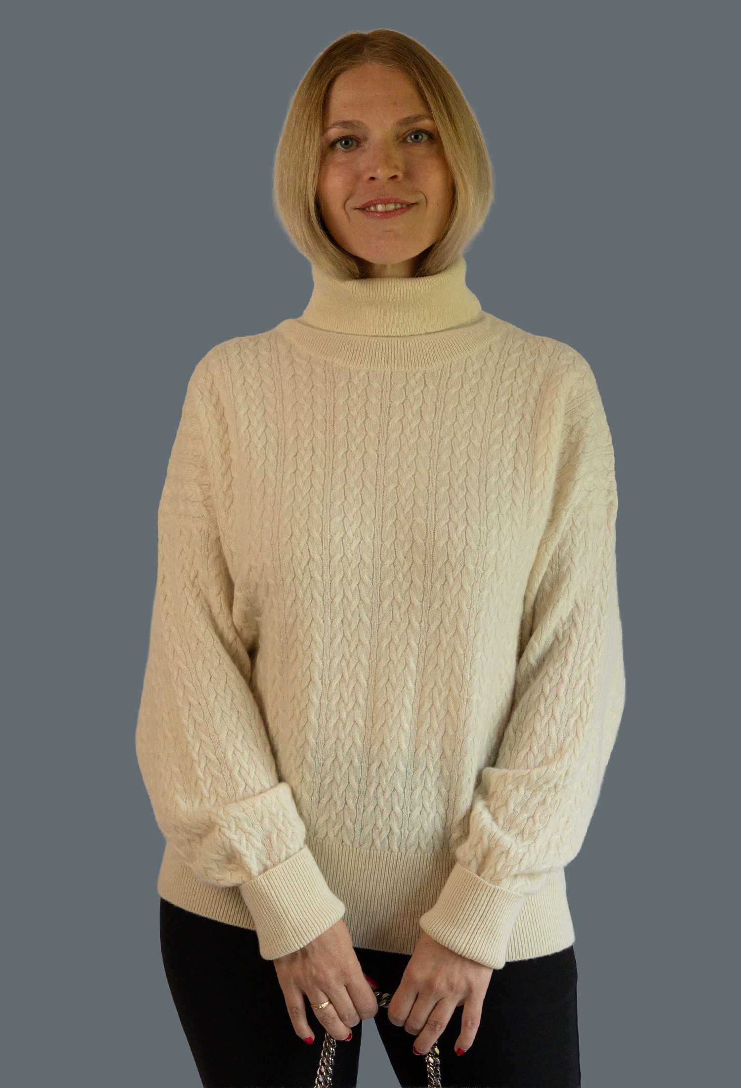 Ariun Kaschmirpullover mit Zopfmuster