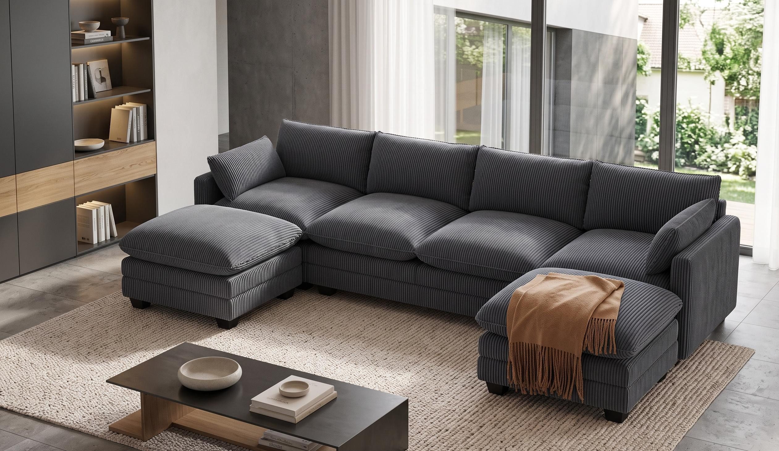 Bealife Ecksofa Soft&Cosy XXL Big sofa, U-Form Couch, B:320 CM, Weich wie eine Wolke, Eckcouch