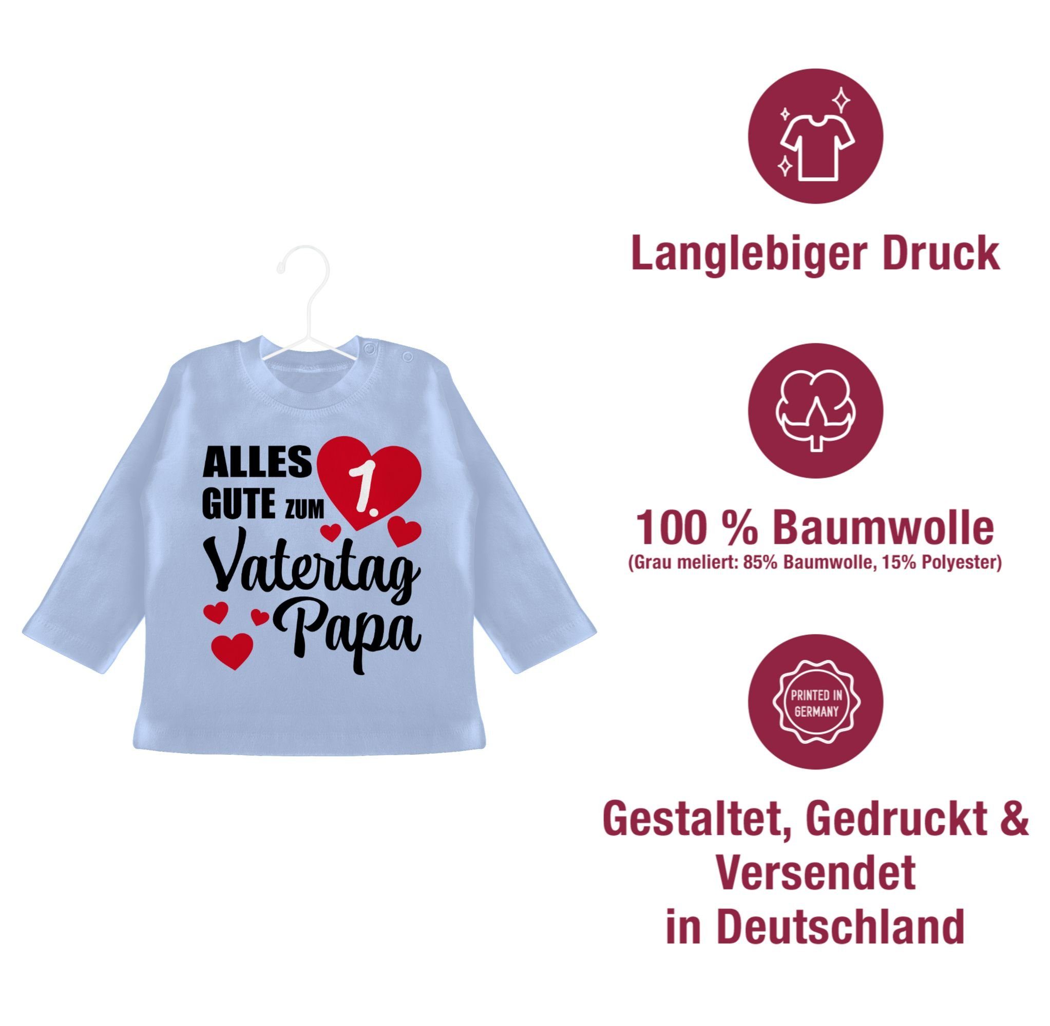 Shirtracer T-Shirt Vatertag Vatertag ersten Papa Baby 1. Vatertag Geschenk - zum gute 1 Alles Babyblau