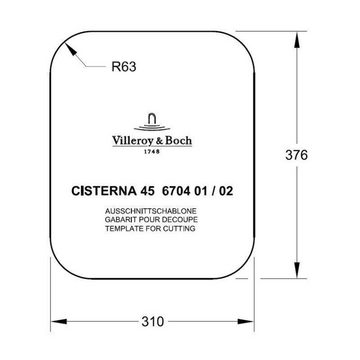 Villeroy & Boch Küchenspüle Villeroy & Boch Unterbauspüle Cisterna 45, 37/43,5 cm