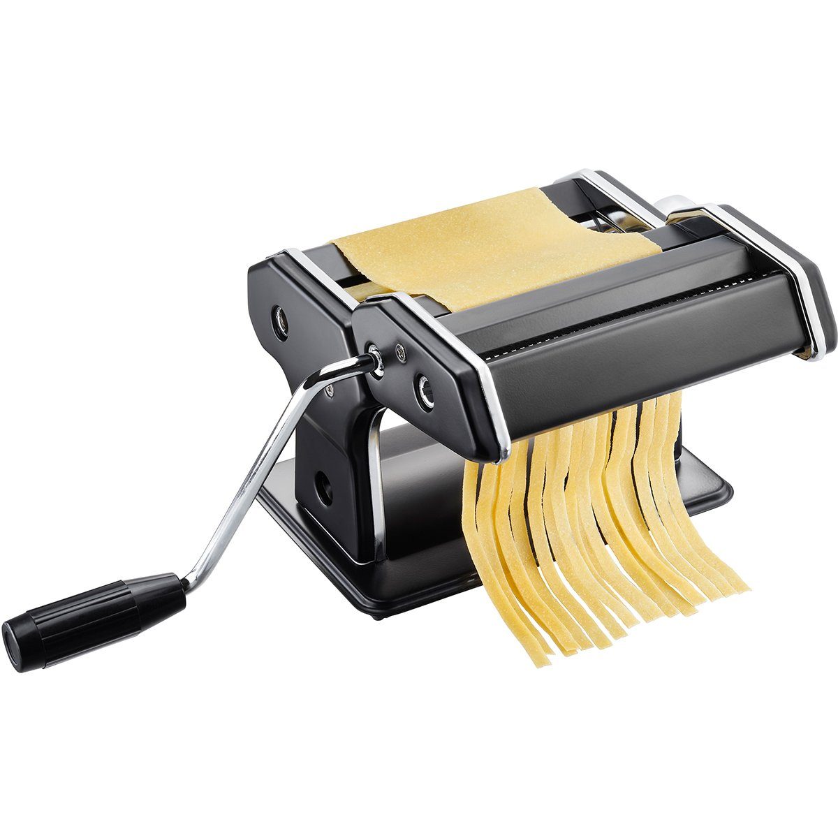 GEFU Nudelmaschine Italienische Pastamaschine Pasta PERFETTA schwarz matt,  für Lasagne, Tagliolini und Tagliatelle