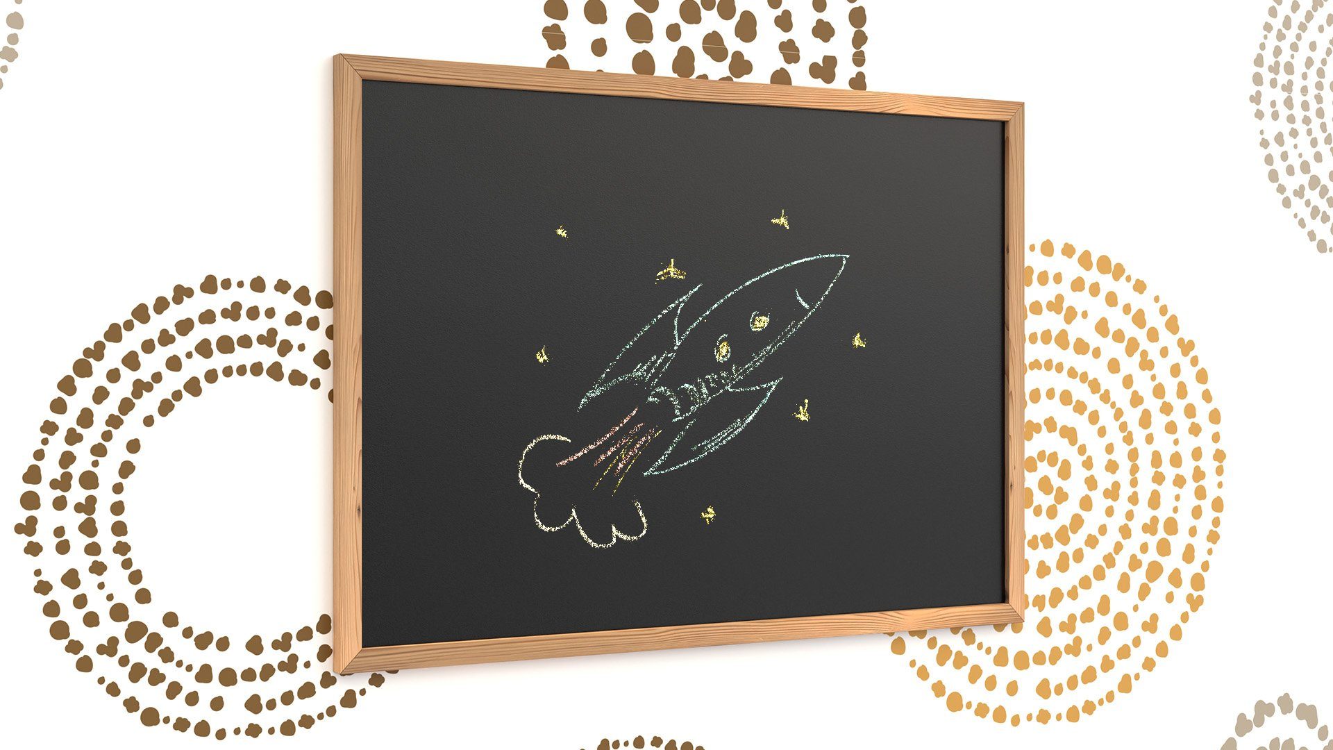 ALLboards Wandtafel Schwarze Kreidetafel, ECO-Holzrahmen
