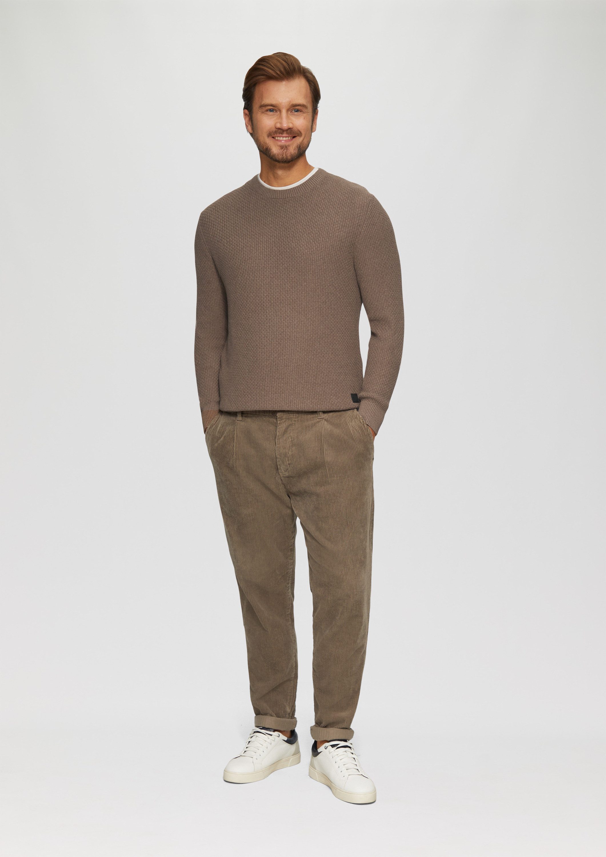 s.Oliver Longpullover Strickpullover Strickpullover mit Musterstruktur