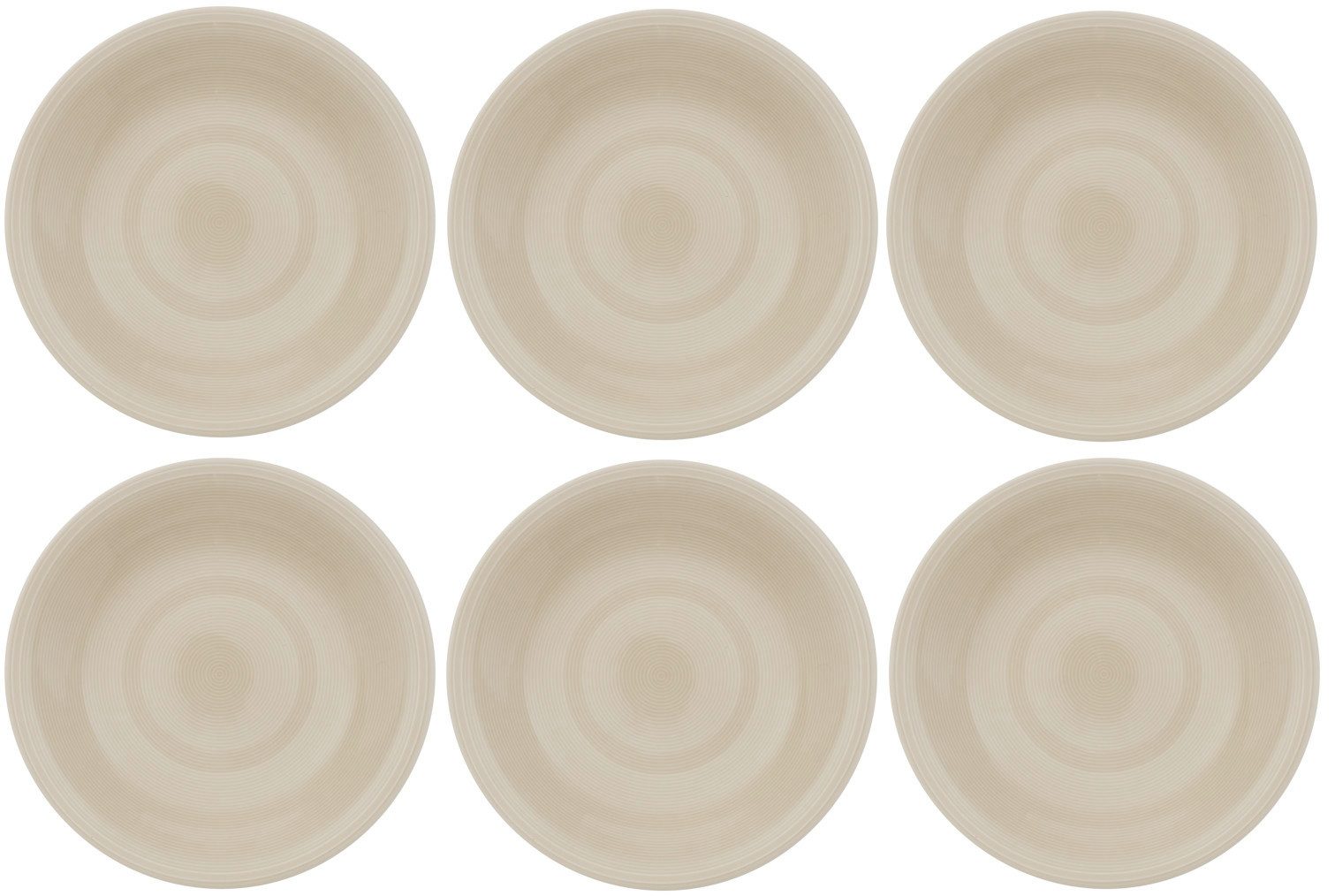 Villeroy & Boch Suppenteller Color Loop, Spülmaschinengeeignet, Sandbraun, Motiv: 0