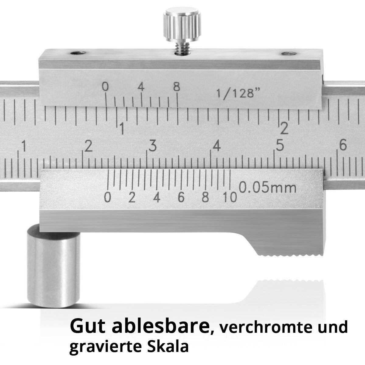 STAHLWERK Messschieber Anreiß-Messschieber Messlehre Schieblehre 0-200 mm DIN 862 mit Nonius, 0, max. 200 mm, Set, Set, Nonius-Wert von 1/20 mm