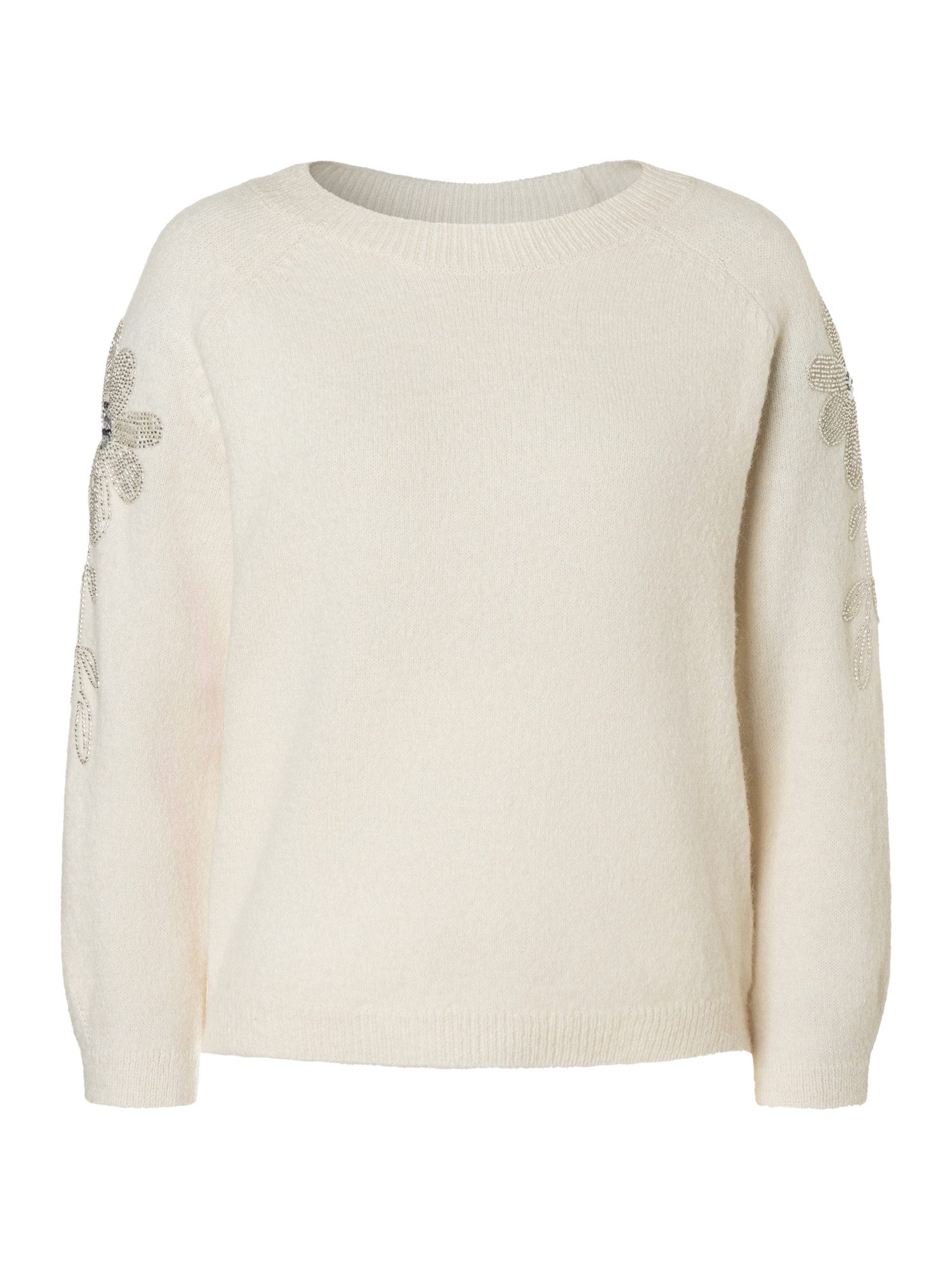 MORE&MORE Rundhalspullover eleganter Strickpullover Pailletten-Applikation günstig online kaufen