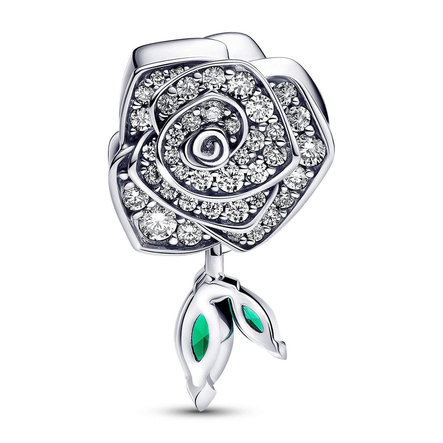 Pandora Charm-Armband Damen-Silber Funkelnde Blühende Rose Starter-Set