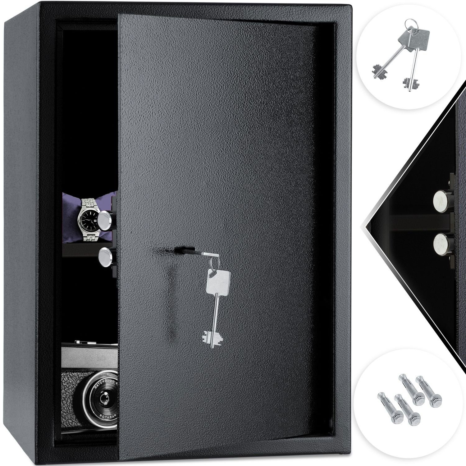 KESSER Tresor, Safe mit Doppelbartschloss Tresor Möbeltresor Geldschrank BodenWandtresor