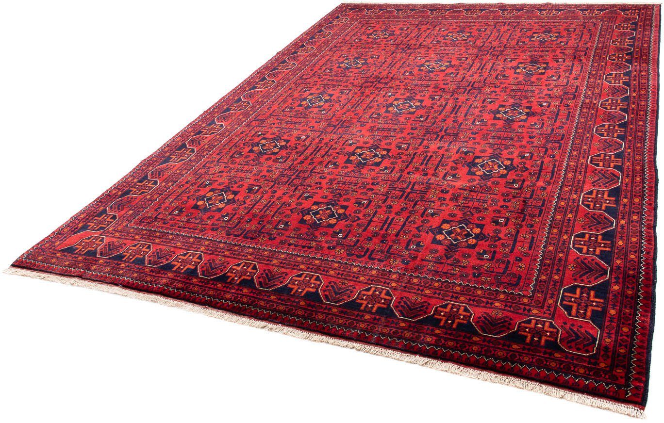 Orientteppich Afghan - Kunduz - 301 x 205 cm - dunkelrot, morgenland, rechteckig, Höhe: 7 mm, Wohnzimmer, Handgeknüpft, Einzelstück mit Zertifikat | Kurzflor-Teppiche