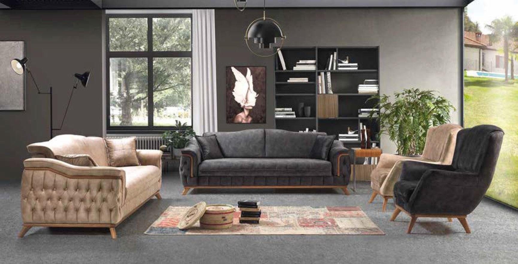 Set Europe JVmoebel Garnitur Komplette Sessel Sofagarnitur Sofa Sofas Made Sofa 4tlg, in