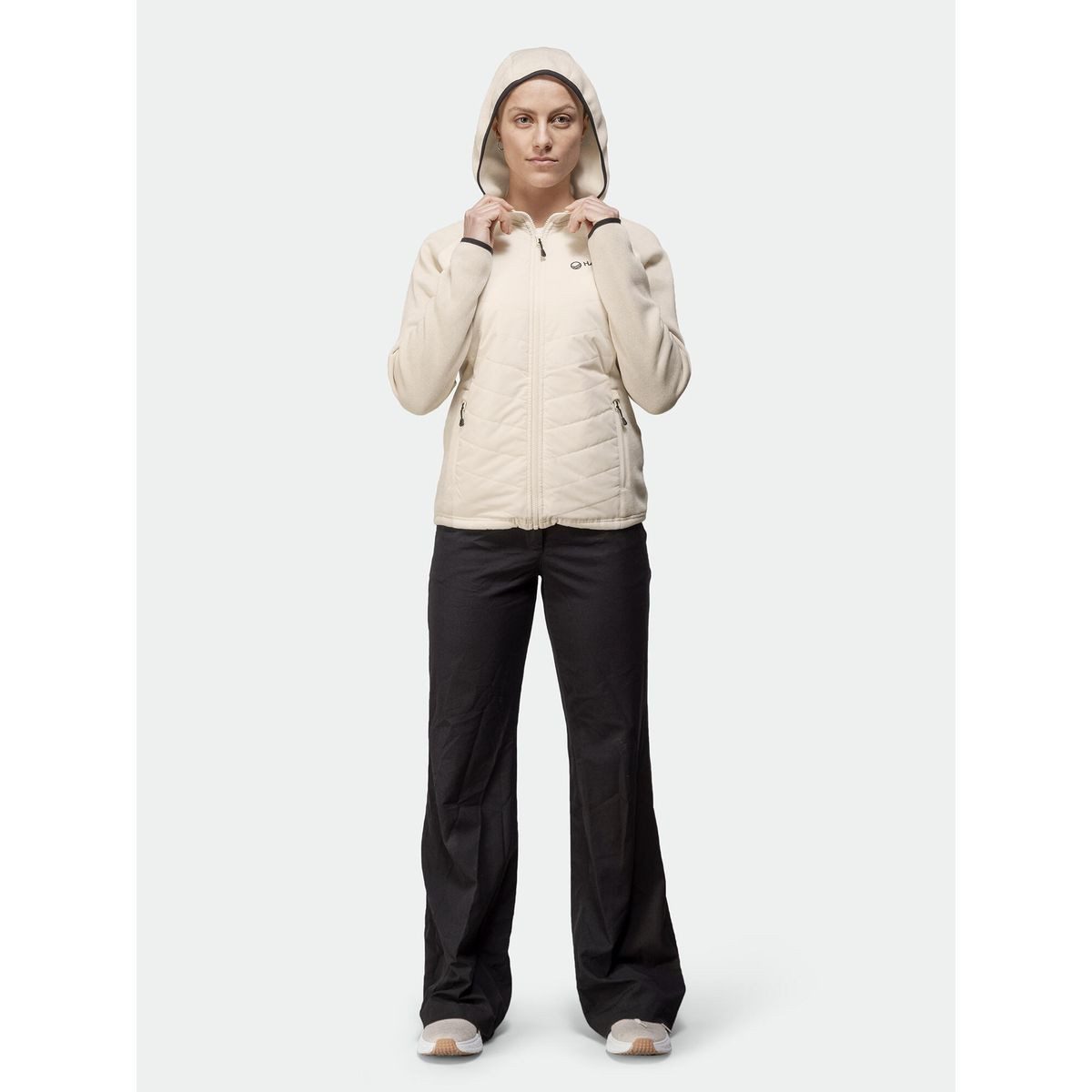 HALTI Outdoorjacke Streams W Hybrid Knit Layer Jacket Vielseitige Hybridjacke aus Recy Knit Fleece mit winddichter