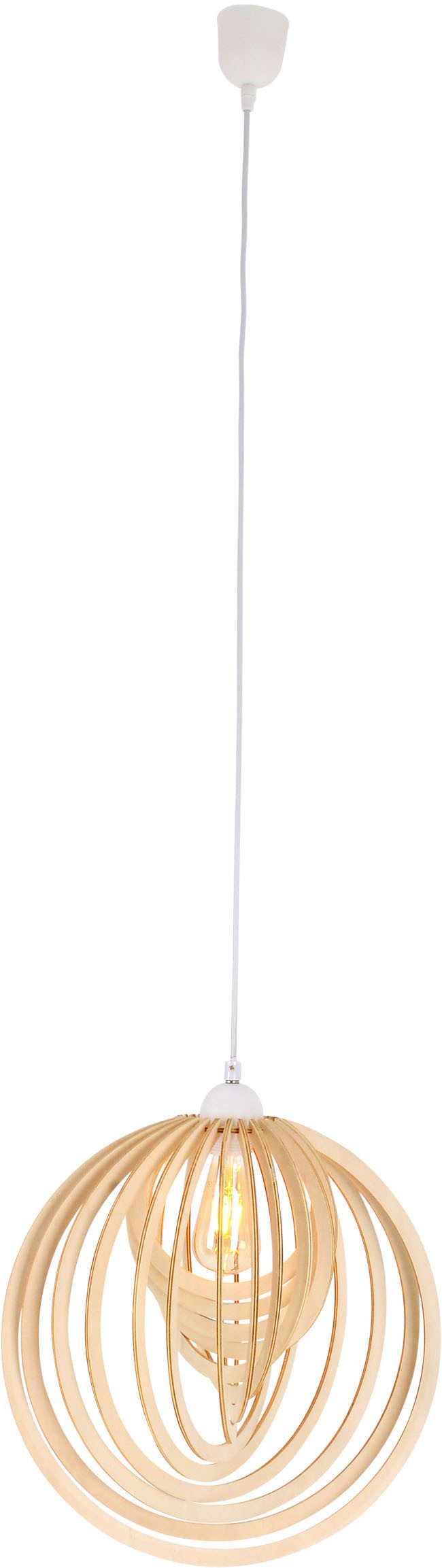 näve Pendelleuchte Armella, ohne Leuchtmittel, Holz hellbraun, exkl. 1x E27 max. 40 W, H: ca. 145cm / D: ca. 40cm