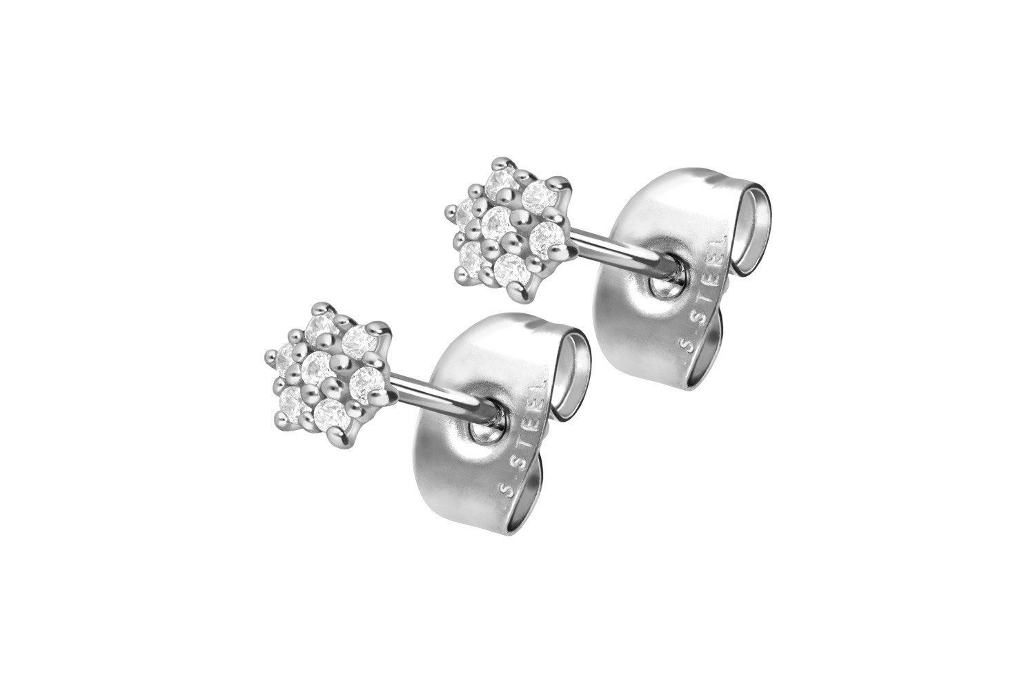 Paar Ohrstecker Chirurgenstahl Ohrstecker KRISTALLBLUME