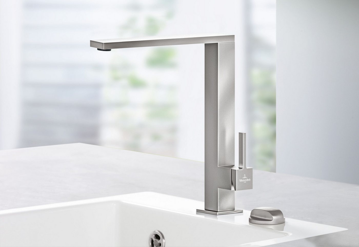 Thumbnail - Villeroy & Boch Küchenarmatur Armatur Wasserhahn Finera Square 927100LC Edelstahl matt Hochdruck