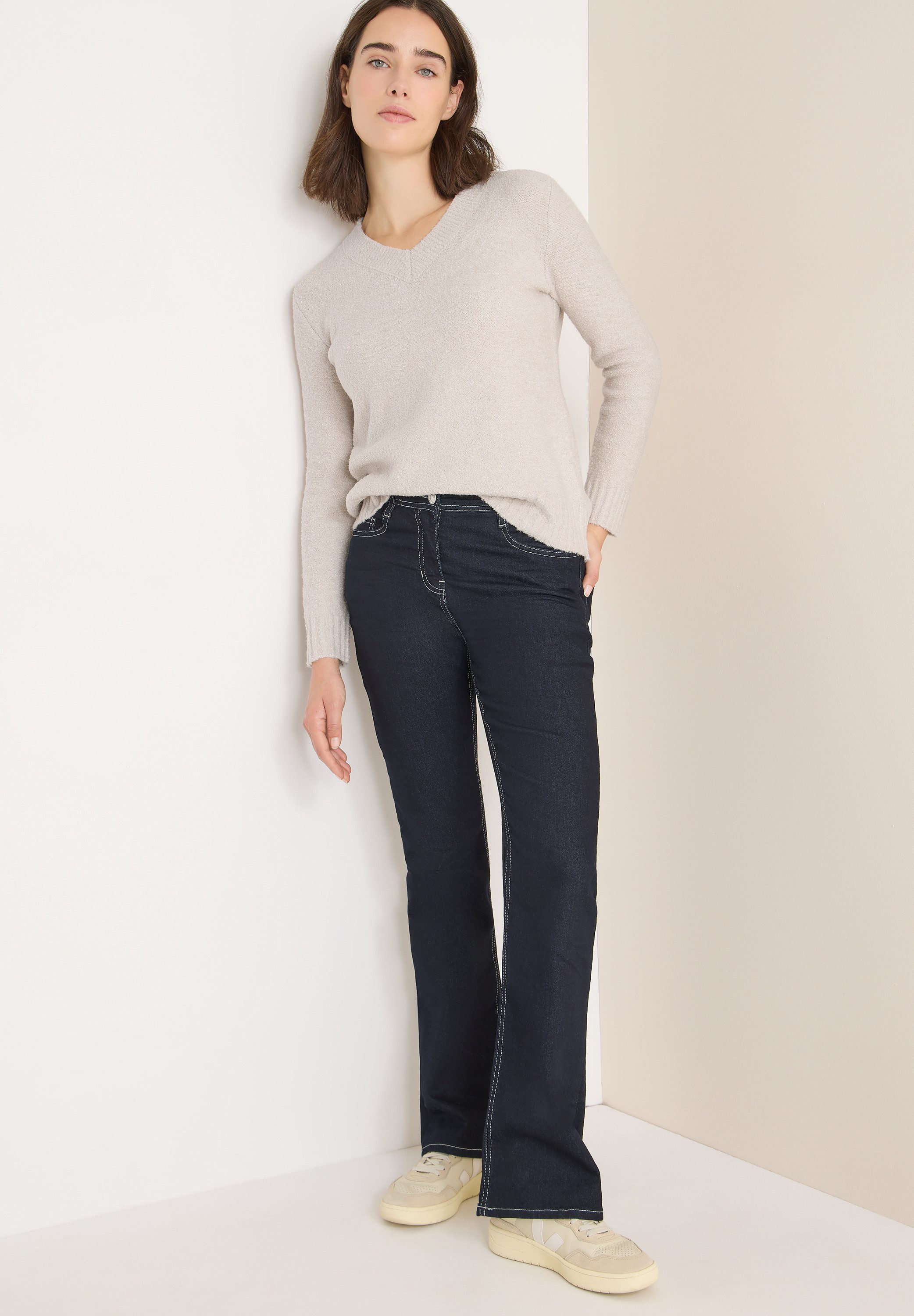 CECIL Strickpullover Bouclé V-Neck